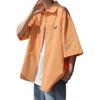 Camisa Artística Masculina e Feminina Verão Masculino Novo Design de Manga Curta Senso de Design Nicho Estilo Hong Kong Estilo Japonês Ampla Roupa Exterior Camisa Tendência Masculina