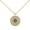 Collar de plata de ley S925 de lujo ligero y transfronterizo para mujer, con un disco exquisito y distintivo, ojos azules, estilo elegante, cadena de clavícula.