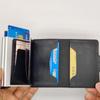 Suministro directo de fábrica, portatarjetas de identificación automático de aluminio emergente con bloqueo RFID, tarjetero para tarjetas de visita, venta al por mayor