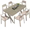 Mesa y Silla de Exterior Patio Jardín Terraza Exterior Balcón Nórdico Creativo Ocio Combinación de Mesa y Silla Retráctil para Varias Personas