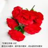 Ramo de flores artificiales individuales, rosas, flores secas, tela de seda, flores de plástico, ramo con asa pequeña, decoración de interiores para bodas, arreglos florales, adornos