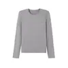 Mezcla de lana de lujo ligero, capa base simple y versátil para el trabajo, top liso de color sólido casual para usar en capas o solo