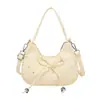 Elegante y estilosa bolsa de mano con lazo para mujer, moderna bolsa de mano con forma de media luna, bolso cruzado de moda de estilo coreano de nicho