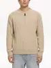 Mu Qiu Ropa de Hombre Suéter de Manga Larga con Media Cremallera Cuello Henley Corte Relajado Estilo Old Money Cálido Tejido Manga Larga para Hombre