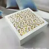 Caja de Almacenamiento Blanca de Madera con Patrón Calado Caja de Almacenamiento Funcional Diaria para el Hogar Caja de Joyería