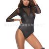Talla Europea y Americana 2XL Ropa Interior Sexy de Cuero Malla Brillante Mono Baile de Barra Nightclub Baile Salvaje