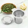 Coador de Chá de Aço Inoxidável de Camada Dupla, Filtro Infusor de Malha Fina com Tampa para Xícara de Chá Bule, Filtro Reutilizável para Folhas de Chá