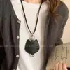 Monedero de Cuero con Estampado de Leopardo Vintage para Mujer, Cadena Larga para Suéter Bolsa de Almacenamiento, Accesorio para Colgar en el Cuello