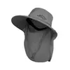 Chapéu de Pescador para Homens, Ciclismo ao Ar Livre no Verão, Chapéu com Proteção Solar Anti-UV, Máscara Facial, Anti-Mosquito, Secagem Rápida, Chapéu de Aba Larga