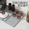 Tapete de Máquina de Café de Silicone Estilo Retrô Tapete Antiderrapante com Tapete Drenante de Barra Removível Tapete de Secagem Tapete Protetor para Café