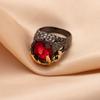Anillo de gema retro transfronterizo Europa y Estados Unidos anillo de flor de rosa tachonado de diamantes de alto nivel moda de personalidad para hombres y mujeres joyería de mano genial