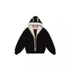 Chaqueta Negra Dulce y Fresca con Orejas de Gato para Mujer, Nuevo Estilo de Invierno, Abrigo de Algodón con Capucha Acolchado y Engrosado