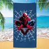 Toalla de playa Marvel Spider-Man de exportación transfronteriza, microfibra ultrafina, doble cara, absorbente, toalla de baño de playa de dibujos animados para niños