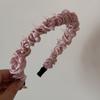 Faixa de Cabelo Dentada de Tecido Envolto com Textura Fresca Nova Moda Topo Alto Antiderrapante Presilha Acessórios de Cabelo
