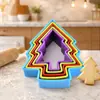 Molde de plástico al por mayor de fábrica para galletas de árbol de Navidad, molde para galletas tridimensional 3D, molde para hornear pasteles, pastelería