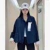 Jaqueta Curta Casual de Gola Alta Estilo Coreano de Outono para Mulheres, Jaqueta Versátil Solta de Botão Único, Peça de Roupa Externa da Moda