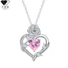 Knn-1096 Moda Lujo Ligero Gama Alta Collar con Forma de Corazón Rosa para Mujer, Accesorios de Joyería Transfronterizos al por Mayor