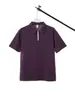 Camisa Polo Minimalista Estilo Japonês com Bloqueio de Cores e Zíper Meio Aberto, Algodão Leve 220g Refrescante, Estilo Business Casual, Mangas Curtas Largas