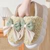 Novos Chinelos de Algodão Estilo Inverno Feminino Para Casa Quente Solado Grosso Forrado com Fleece Solado Grosso Silencioso Solado Macio Superfície Macia Chinelos de Algodão para Pisar em Fezes