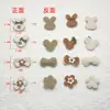 Novos Acessórios de Moda Elegantes Outono e Inverno Cor Bege Laço Tridimensional Coelho Urso Flor Peças DIY Feitas à Mão