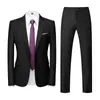 Traje transfronterizo Traje para hombre Estilo coreano Ajuste ceñido Traje de negocios Ropa profesional para hombre Traje de boda para novio Conjunto de dos piezas 16 Colores