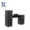 Mesa de Manicure Minimalista Branca Atacado de Fábrica com Tampo de Vidro e Armazenamento Integrado, Equipada com Estação de Trabalho de Manicure com Apoio de Pulso