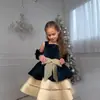 Vestido formal para niños, vestido de Navidad, vestido de tutú con lazo de terciopelo para niñas, vestido de princesa, vestido de cumpleaños, vestido para actuación de piano