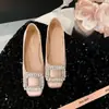 Novos Sapatos Rasos Planos com Strass Francês Estilo 2026 para Mulheres, Elegantes e Delicados Sapatos Slip-On de Couro Macio para o Dia a Dia