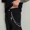 Cadena de Pantalones con Flor de Perla de Moda Transfronteriza Europea y Americana para Hombres, Accesorio Colgante de Estilo Exagerado de Hip-Hop de Nicho de Alta Gama para Hombres