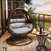 Cesta colgante para exteriores, Columpio nido de pájaro para el hogar, Silla colgante, Silla de ratán, Mecedora doble para patio, Hamaca interior, Mecedora perezosa para balcón