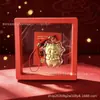 Año de la Oveja Colgante Llavero Dorado Zodiaco Oveja Rica Dibujo Animado Oveja Flor Rica Hilo Rojo Empaque Caja de Regalo Souvenir Personalizado