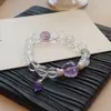 Pulseira de Cristal Branco Natural Diamante Quebrado da Galáxia Estrela Ametista Super Fada Pequena Fresca Pulseira Elegante para Mulheres