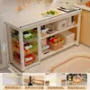 Estante de Almacenamiento para Cocina, Mesa Multifuncional de Piso de Múltiples Niveles para el Hogar, Ultra Estrecha, Mesa de Trabajo, Gabinete de Almacenamiento, Gabinete Lateral Estrecho