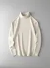 Suéter de Cuello Alto para Hombre Directo de Fábrica Personalizado Color Sólido Manga Larga Tejido de Punto Procesamiento de Muestras Ropa Interior Base de Negocios