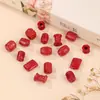 Accesorios de Arena Imperial de Cinabrio de Alto Contenido para Joyería DIY Seis Caracteres Palabras Verdaderas Caracteres Fu Accesorios para Pulsera y Collar Hechos a Mano con Cuentas