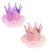 Chapéu de Aniversário Rosa Roxo Coroa Chapéu de Aniversário Bebê Um Ano Festa Decoração