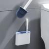Escova de banheiro sem perfuração, escova de silicone para banheiro sem cantos montada na parede, conjunto de escova de limpeza de artefato