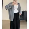 Cardigan de Manga Comprida Transfronteiriço para Mulheres 2026 Primavera e Verão Novo Estilo Roupa com Proteção Solar Comprimento Médio Fino Emagrecedor Solto Top Jaqueta de Tricô