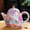 Juego de té Kung Fu de esmalte chino de alta gama, tetera de cerámica Sancai, tazón cubierto, bandeja de té, taza de té, juego completo de tazas maestras para el hogar