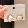 Pendientes de plata con baño de oro real, aguja cuadrada, borla de perla y circonita, pendientes de lujo ligero de alta gama, fabricante de pendientes vintage