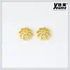 Al por mayor aleación chapado en oro hueco soporte para flores hecho a mano material con cuentas soporte para cuentas tapa de flor accesorios para joyería diy cuentas sueltas