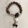 Qingshan Lingyin Muzhu Zen Pulseira de Mão Círculo Único Literário Retrô Círculo Único Templo Igual Lote Novo Chinês Jingdezhen
