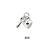 Prata Esterlina S925 Pingente Cadeado Coração Chave Acessórios Pulseira de Corda Trançada com Contas Feita à Mão DIY Pulseira Pingente Pequeno Atacado