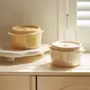 Lonchera de oficina crisper para el hogar forma de olla esmaltada lonchera portátil caja de comida caja de comida de grado alimenticio