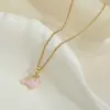 Novo Colar de Baleia com Gotejamento de Óleo Estilo Transfronteiriço Zircônia Luxo Leve Elegante Full Diamond para Mulheres Corrente de Clavícula Versátil Corrente de Aço Titânio