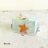 Caixa de Tesouro Pequena Estilo Mediterrâneo Caixa de Armazenamento de Mesa de Madeira Mini Caixa de Joias Adereços Tema Oceano Caixa de Tesouro Decorativa