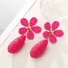Pendientes de Flor de Rafia Más Vendidos Transfronterizos, Pendientes Tejidos a Mano de Gota de Agua, Moda Primavera y Verano, Estilo Exagerado de Resort Costero