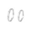 Anillo de Pareja Moebius Trenzado Antiguo de Plata de Ley S999 Par Abierto de Plata para Hombres y Mujeres Anillo de Pie