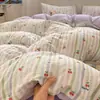 Juego de Cama de Gasa de Doble Capa Clase A de Cuatro Piezas, Muy Hermoso Juego Individual de Tres Piezas para Dormitorio