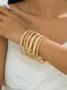 Conjunto de Pulseiras de Ouro Novo Transfronteiriço Europeu e Americano, Moderno, Simples, Versátil, Joias de Luxo Leve, Pulseira Aberta Feminina